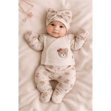 Aydede Kids %100 Pamuk Yenidoğan 10’lu Hastane Çıkışı Seti – Ayıcıklı Desenli Kız Bebek Zıbın Takımı (0-3 Ay)