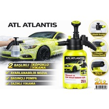 2 Litre Köpüklü Araç Yıkama Pompası 2 Başlıklı Ilaçlama Başlıklı Tazikli Pompalı Kilitli Sistem