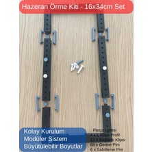 Mady Aksesuar Hazeran Örme Kiti Dikdörtgen Set Kolay Kurulum, Esnek Boyut 16X34 cm