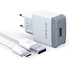 Syrox Q30 18W Qc 3.0 Hızlı Duvar Şarj Cihazı + Micro USB Kablo Seti - Beyaz