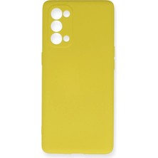 LuxeGem Oppo Reno 5 Pro Kılıf Nano Içi Kadife Silikon - Sarı
