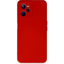 LuxeGem Realme C35 Kılıf Nano Içi Kadife Silikon - Kırmızı