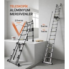 Larens Prolift Teleskopik Alüminyum Merdiven – Katlanır Çok Amaçlı Model 2.5m x 2,5m
