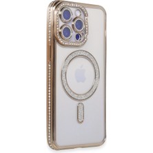 LuxeGem Iphone 14 Pro Kılıf Joke Simli Magneticsafe Kılıf - Gold