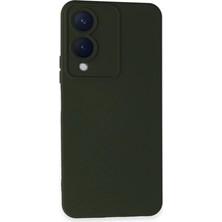 LuxeGem Vivo Y17S Kılıf Nano Içi Kadife Silikon - Koyu Yeşil