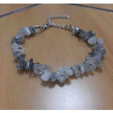 Shine Elagance Doğaltaş Ay Taşı Kırık Kesim Kapamaları Çelik Kadın Şık Bileklik Hediyelik