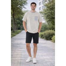 Alexandergardı Cep Detaylı Çizgili T-Shirt