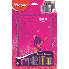 Maped Kalem Kutusu (Kalem Çantası) Dolu Okul Malzemleri Çift Gözlü Girly 967431