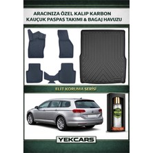 Yek Cars Volkswagen Passat (B8) Stw 2019 Model Karbonlu Kauçuk Paspas Seti ve Bagaj Havuzu