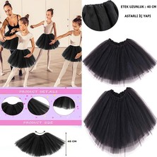 LuxeGem Siyah Renk Tütü Etek Bale Eteği Gösteri Eteği Çocuk Bebek Boy