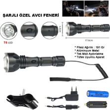 LuxeGem Orjinal 600 Lümen Tx6 Şarjlı Özel Avcı Feneri  WT-253