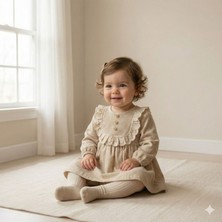 Wondress Kız Bebek Keten Elbise ve Çanta Seti