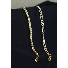 Senson Kombin Bileklik Gold Renk Şavin ve Burgu Model