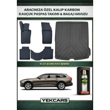 Yek Cars Volvo V90 2025 Model Karbonlu Kauçuk Paspas Seti ve Bagaj Havuzu