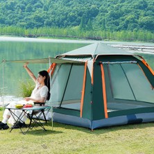 Yellowtech 6 Kişilik Tam Otomatik Kamp Çadırı 240X240X160 cm Su Geçirmez Rüzgar Dayanıklı Geniş Aile Çadırı 4 Mevsim Kullanım Hızlı Kurulum Taşıma Çantalı