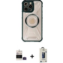 İlk El Grup Ieg™ iPhone 14 Pro Max Kutup Modern - Siyah Bilvis Hayalet Cam Ekran Koruyucu + Derin Mor Bilvis Titan Kamera Lens