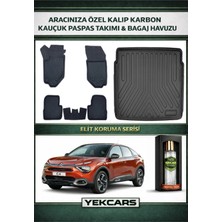 Yek Cars Citroen C4 2021 Model Karbonlu Kauçuk Paspas Seti ve Üst Bagaj Havuzu