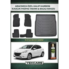 Yek Cars Peugeot 208 2016 Model Karbonlu Kauçuk Paspas Seti ve Bagaj Havuzu