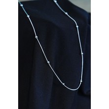 Senson Çelik Kolye Dorika Model Zincir Gümüş Renk