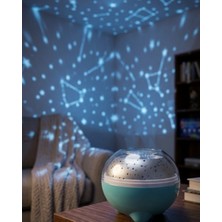 HERŞEYBURDAMODA Bluetooth Bağlantılı Gece Lambası Yıldız Projeksiyon Işığı 7 Renk Efekti Zamanlayıcı Fonksiyonlu