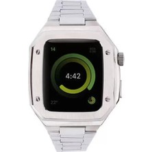Venüs Shopping  Apple Watch 44MM Metal Petek Kasalı Kordon - Gümüş