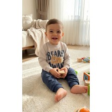 Esa Baby Erkek Bebek "bearly Awake" Baskılı Alt Üst Sweatshirt Takım