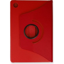 Senka Samsung Galaxy Tab A9 Plus Kılıf 360 Tablet Deri Kılıf - Kırmızı