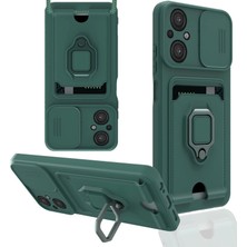 Eco Port Xiaomi Poco M5 Kılıf Zuma Kartvizitli Yüzüklü Silikon - Yeşil