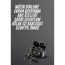 MiraLive Kulak Içi Bluetooth Kulaklık Ekranlı Müzik Dinleme Çağrı Cevaplama Siyah