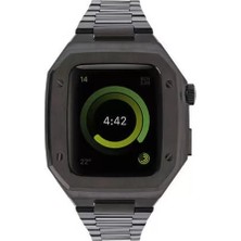 Venüs Shopping  Apple Watch 44MM Metal Petek Kasalı Kordon - Siyah