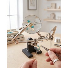 Gucso Mercekli Havya Standı, 3× Büyüteçli Havya Tutucu, Hassas Lehimleme Için Elektronik Destek