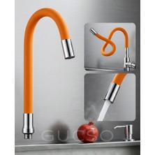 Gucso Turuncu Hareketli Borulu Lüks Mutfak Musluk Başlığı, 360° Döner Başlıklı Mutfak Musluk Başlığı
