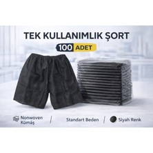 Tuba Toptaş Tek Kullanımlık Şort 100 Adet Nonwoven Kumaş Siyah Standart Beden