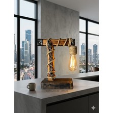 Yediotuz Digital Pazarlama Ayölye Zanaatkarı. Zincirli  Halat Masa Lambası. Retro Endüstriyel Aydınlatma. Ampul Dahil.