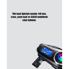 Mabelme Store Su Geçirmez Bluetooth 5.3 Kask Kulaklığı 1000MAH Bataryalı - Lisinya