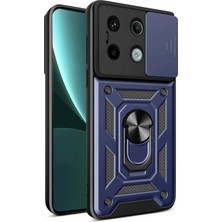 Mey İthalat Mey Ithalat®   Redmi Note 13 Pro 4g Pars Lens Yüzüklü Silikon - Lacivert