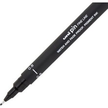 Uni-Ball Pin08-200 Teknik Çizim Kalemi Akrilik Uçlu Fine Line Pin 0.8 Mm Siyah (12 Li Kutu)