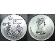 Banknoting Kanada 5 Dolar 1974 Hatıra-Montrelal 1976 Yaz Olimpiyatları. Gümüş 24,3 gr Çil.