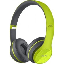 Bukrem Store P47 Wireless Sd Kart Destekli Bluetooth 4.1 Kulak Üstü Kulaklık Yeşil