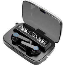 Bukrem Store M19 Tws Bluetooth 5.1 Spor Dijital Ekran Kablosuz  Kulaklık Siyah