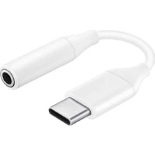 Bukrem Store Type-C To Aux 3.5mm Kulaklık Çevirici Dönüştürücü Adaptör Usb-C Adaptör 1.kalite Beyaz