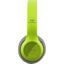 Bukrem Store Azr P47 Katlanalabilir Bluetooth 4.2+Edr Kulak Üstü Kulaklık Yeşil