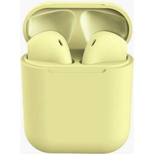Bukrem Store I12 Tws Bluetooth 5.0 Şarj Üniteli Dokunmatik Kulak Içi Kulaklık Sarı