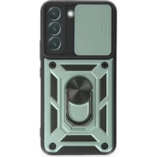 Senka Newface Samsung Galaxy S23 Fe Kılıf Pars Lens Yüzüklü Silikon - Yeşil