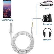 Bukrem Store Type-C To Aux Ses Kablosu Typec Aux Kablo Beyaz