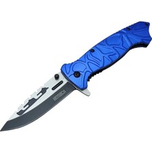 Senka M30B Tırtıklı Kamp Çakı 21 cm - Plastik Sap, Otomatik, Kemerlikli