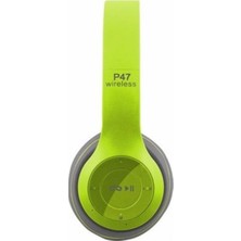 Bukrem Store True Wireless P47 Bluetooth 5.0 Kulak Üstü Kulaklık Yeşil