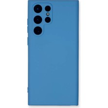 Senka Newface Samsung Galaxy S23 Ultra Kılıf Nano Içi Kadife Silikon - Mavi