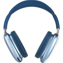 Bukrem Store P9 Air Max Bluetooth Kulak Üstü Kulaklık Mavi