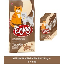 Enjoy Tavuklu Tam ve Dengeli Kedi Maması 15 kg + 5 kg Ekonomik Yetişkin Kediler İçin